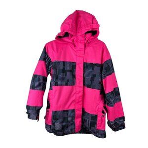 Ride Snowboards Hydrapcl Outershell Pink Black Hooded Jacket Girls Size XL